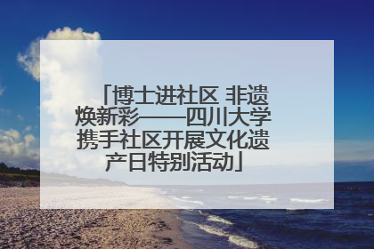 博士进社区 非遗焕新彩——四川大学携手社区开展文化遗产日特别活动