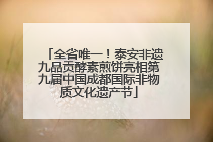 全省唯一！泰安非遗九品贡酵素煎饼亮相第九届中国成都国际非物质文化遗产节
