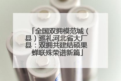 全国双拥模范城（县）巡礼河北省大厂县：双拥共建结硕果 蝉联殊荣谱新篇