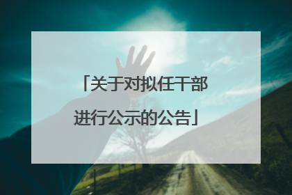 关于对拟任干部进行公示的公告