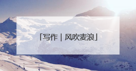写作｜风吹麦浪