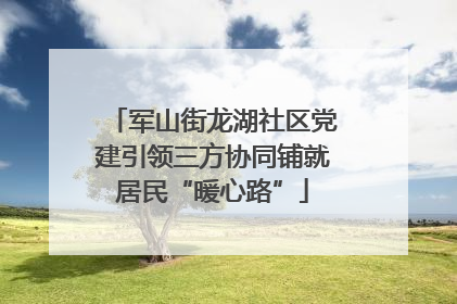 军山街龙湖社区党建引领三方协同铺就居民“暖心路”