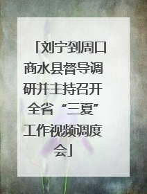 刘宁到周口商水县督导调研并主持召开全省“三夏”工作视频调度会