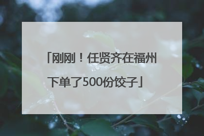 刚刚！任贤齐在福州下单了500份饺子