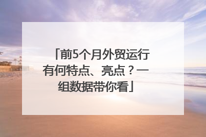 前5个月外贸运行有何特点、亮点？一组数据带你看