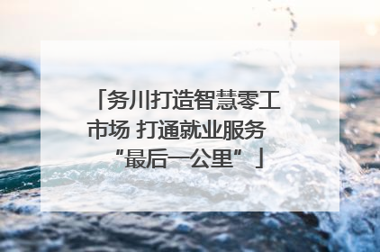务川打造智慧零工市场 打通就业服务“最后一公里”