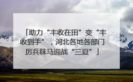 助力“丰收在田”变“丰收到手”，河北各地各部门厉兵秣马迎战“三夏”