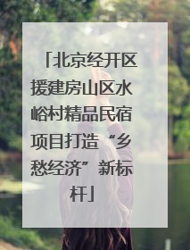 北京经开区援建房山区水峪村精品民宿项目打造“乡愁经济”新标杆