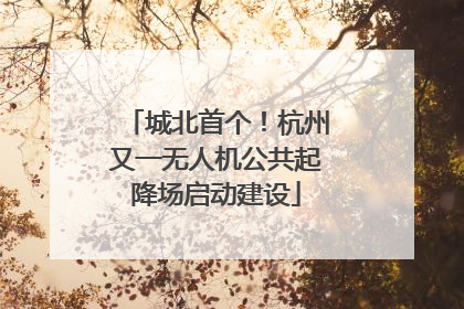 城北首个！杭州又一无人机公共起降场启动建设