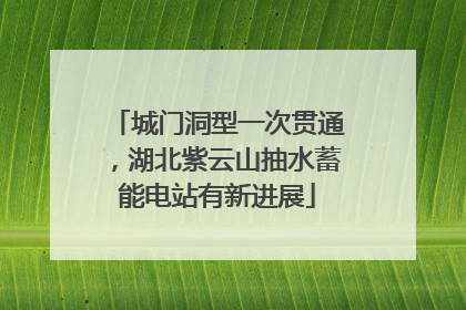 城门洞型一次贯通，湖北紫云山抽水蓄能电站有新进展