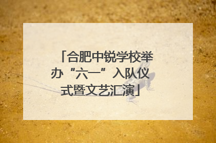 合肥中锐学校举办“六一”入队仪式暨文艺汇演