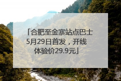 合肥至金寨站点巴士5月29日首发，开线体验价29.9元