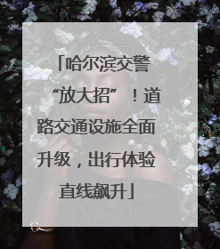 哈尔滨交警 “放大招”！道路交通设施全面升级，出行体验直线飙升