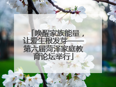 唤醒家族能量，让爱生根发芽——第六届菏泽家庭教育论坛举行