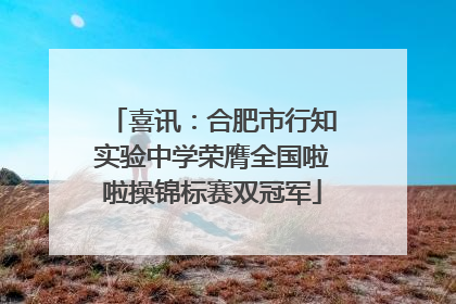 喜讯：合肥市行知实验中学荣膺全国啦啦操锦标赛双冠军