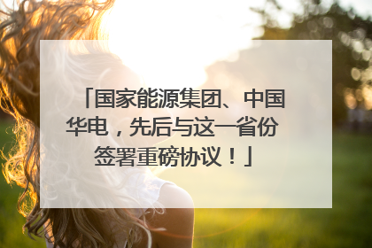 国家能源集团、中国华电，先后与这一省份签署重磅协议！