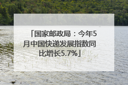 国家邮政局：今年5月中国快递发展指数同比增长5.7%