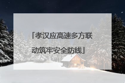 孝汉应高速多方联动筑牢安全防线