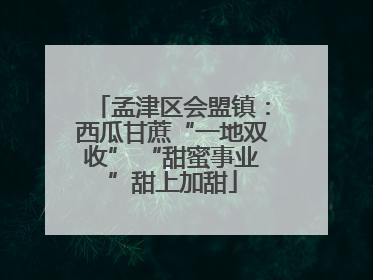孟津区会盟镇：西瓜甘蔗“一地双收” “甜蜜事业”甜上加甜
