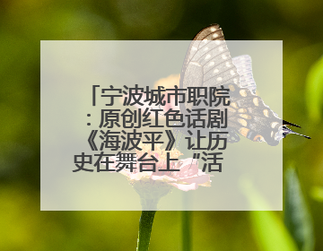 宁波城市职院：原创红色话剧《海波平》让历史在舞台上“活”起来