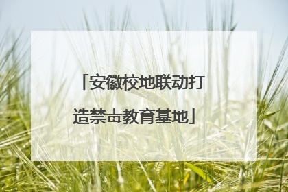 安徽校地联动打造禁毒教育基地