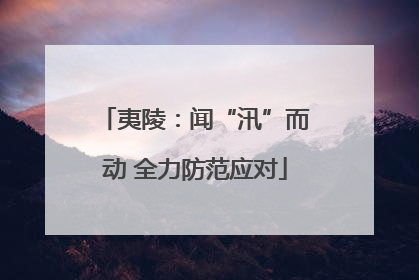 夷陵：闻“汛”而动 全力防范应对