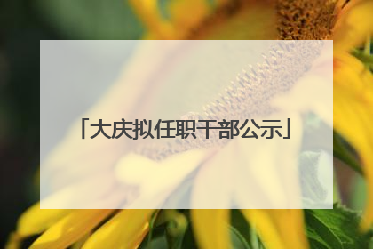 大庆拟任职干部公示