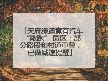 天府绿道竟有汽车“敞跑” 园区：部分路段和村道重叠，已做减速提醒