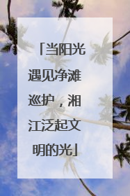 当阳光遇见净滩巡护，湘江泛起文明的光