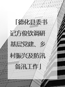 德化县委书记方俊钦调研基层党建、乡村振兴及防汛备汛工作