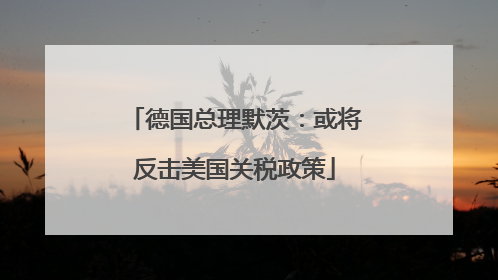 德国总理默茨：或将反击美国关税政策