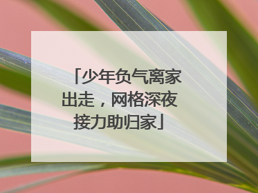 少年负气离家出走,网格深夜接力助归家