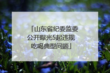 山东省纪委监委公开曝光5起违规吃喝典型问题