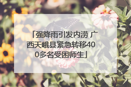 强降雨引发内涝 广西天峨县紧急转移400多名受困师生