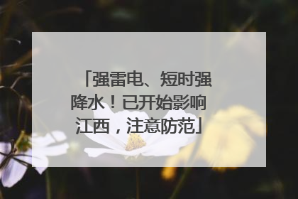 强雷电、短时强降水！已开始影响江西，注意防范