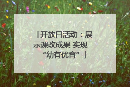 开放日活动：展示课改成果 实现“幼有优育”