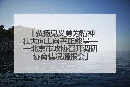 弘扬见义勇为精神 壮大向上向善正能量——北京市政协召开调研协商情况通报会