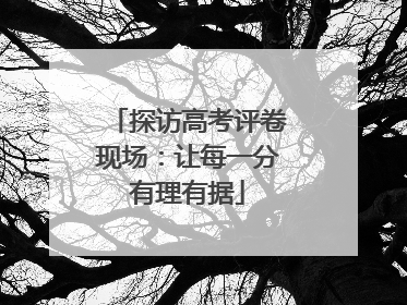 探访高考评卷现场：让每一分有理有据