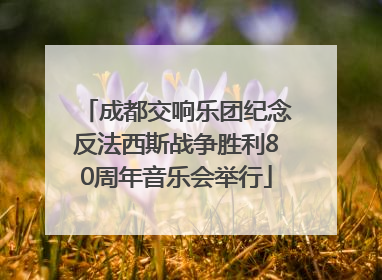 成都交响乐团纪念反法西斯战争胜利80周年音乐会举行