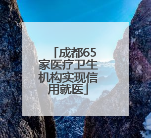 成都65家医疗卫生机构实现信用就医