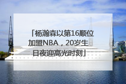杨瀚森以第16顺位加盟NBA，20岁生日夜迎高光时刻
