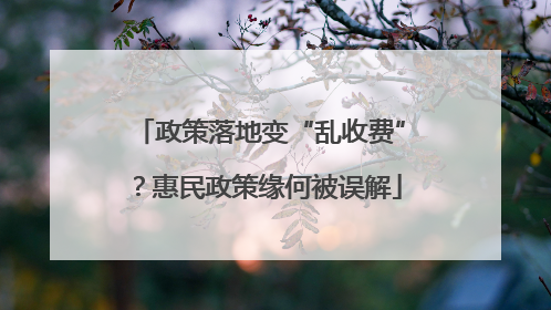 政策落地变“乱收费”？惠民政策缘何被误解