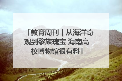 教育周刊｜从海洋奇观到黎族瑰宝 海南高校博物馆很有料