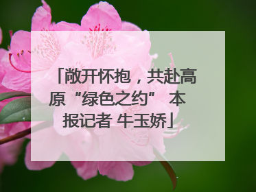 敞开怀抱，共赴高原“绿色之约” 本报记者 牛玉娇