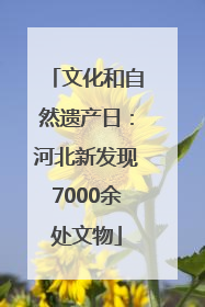 文化和自然遗产日：河北新发现7000余处文物