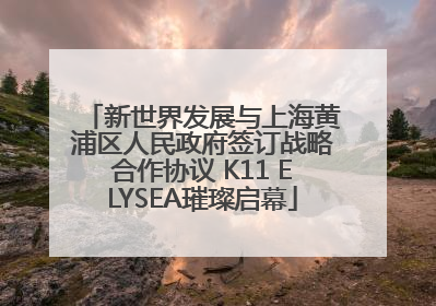 新世界发展与上海黄浦区人民政府签订战略合作协议 K11 ELYSEA璀璨启幕