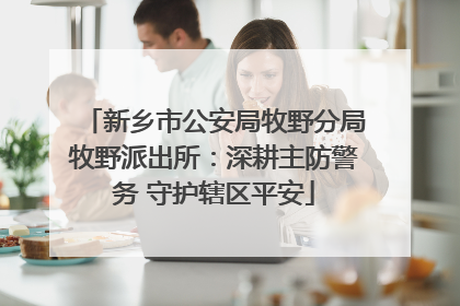 新乡市公安局牧野分局牧野派出所：深耕主防警务 守护辖区平安
