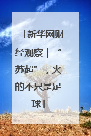 新华网财经观察｜“苏超”，火的不只是足球