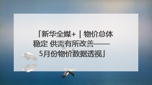 新华全媒+｜物价总体稳定 供需有所改善——5月份物价数据透视