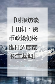 时报访谈丨田轩：货币政策仍将维持适度宽松主基调